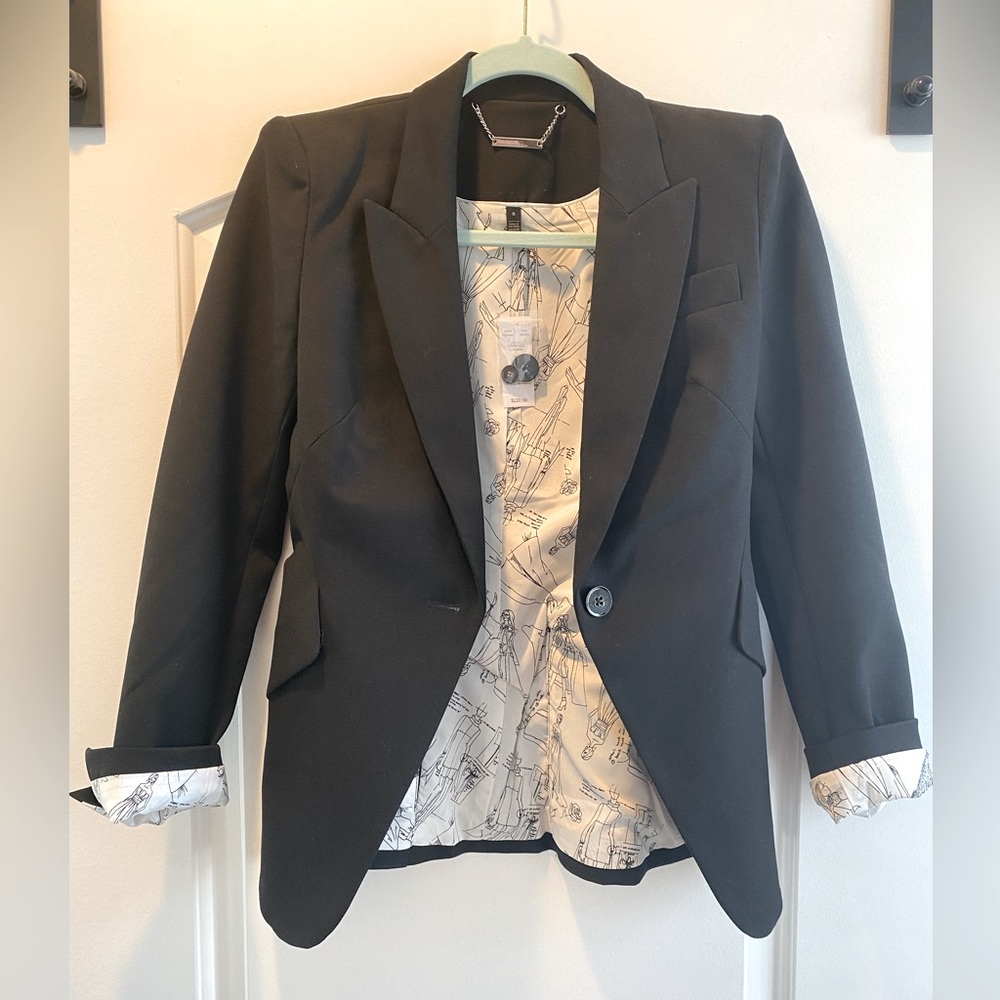 WHBM Editor Blazer (black, size 0) — never worn